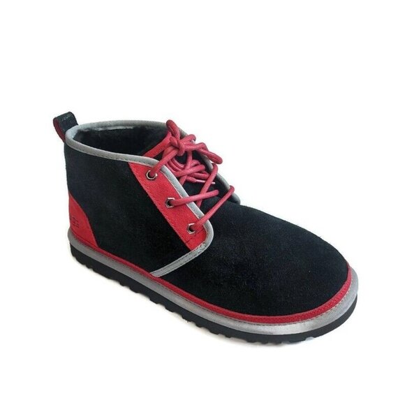 UGG Neumel Ankle Chukka Casual Suede Boots Mens Size 9 Red Black 3236 - Picture 1 of 8